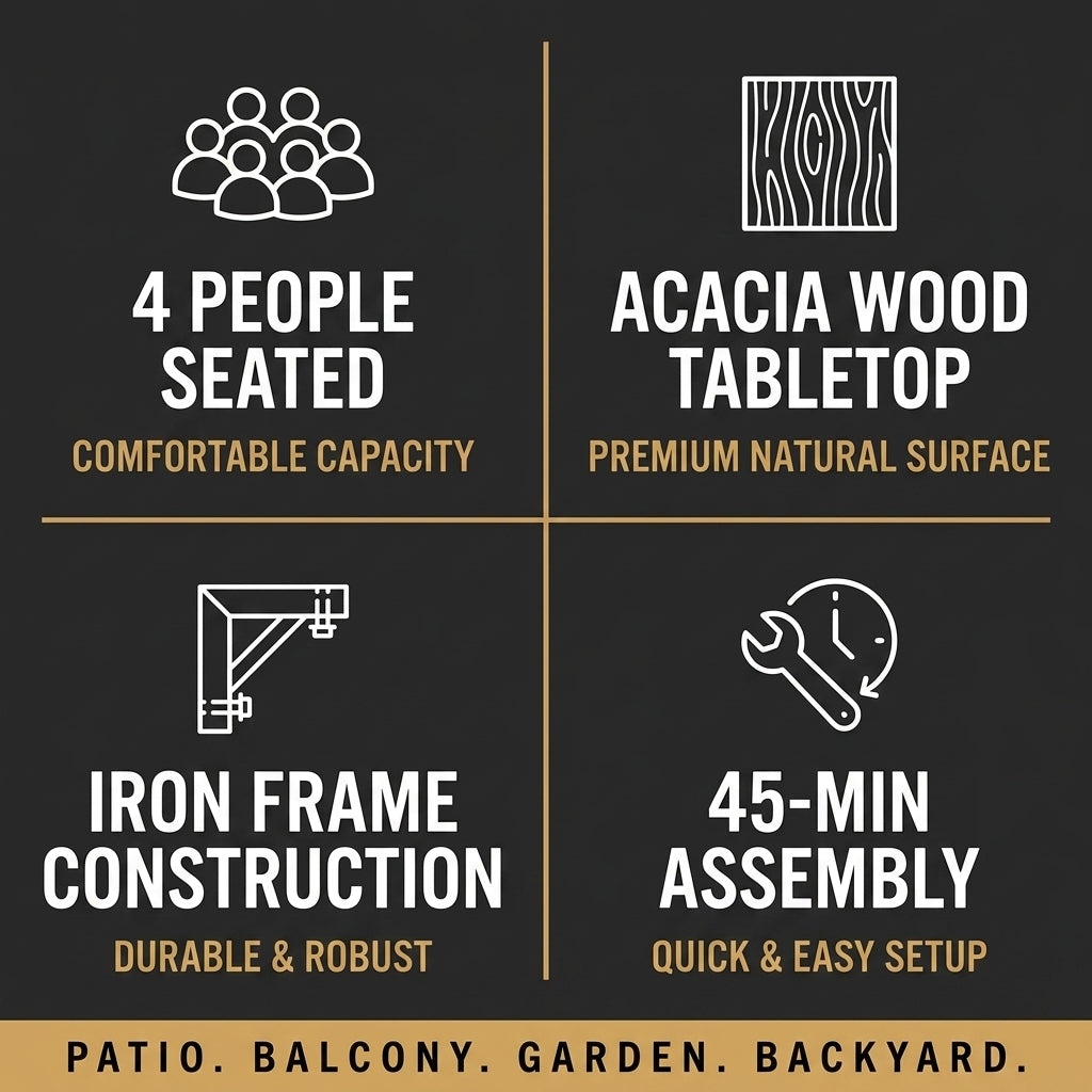 4-Piece Wicker Patio Conversation Set with Cushion, Outdoor Patio Furniture Set with Wood Table Top-Grey Cushions — Results & Stats