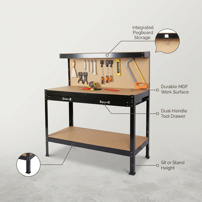 Wood Work Bench 115 Cm — infographic