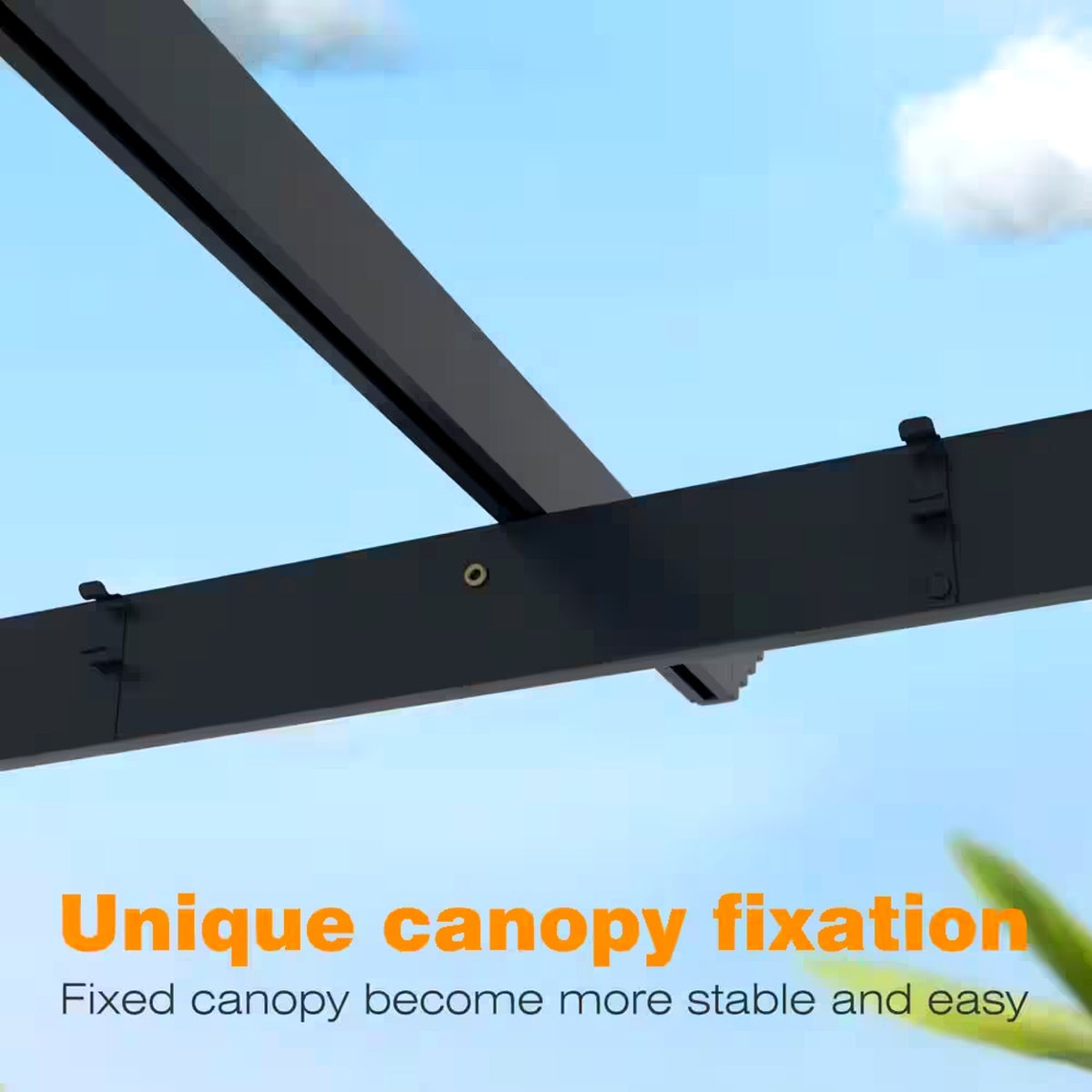 16' x 12' Aluminum Pergola with Retractable Dark Gray Canopy